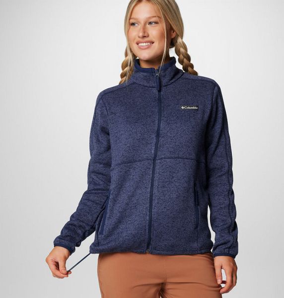 Women Columbia Sweater Weather™ II Fleece Jackets Navy / Navy | US-FLVSJT-842