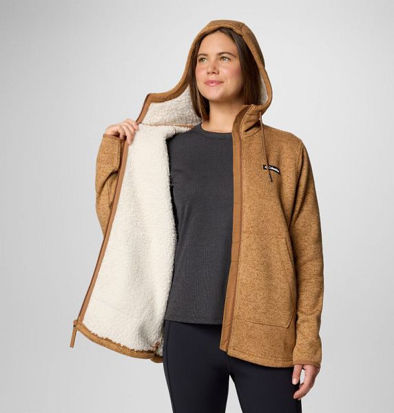 Women Columbia Sweater Weather™ II Sherpa Fleece Jackets Brown | US-OQWGJV-469