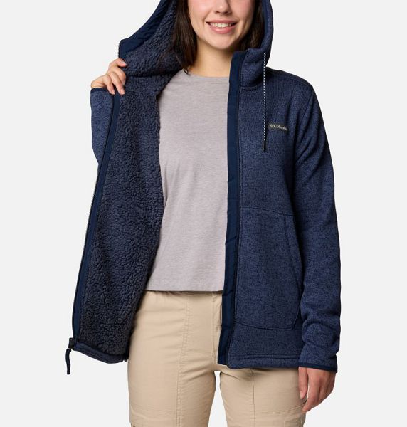 Women Columbia Sweater Weather™ II Sherpa Fleece Jackets Navy | US-TIRMCY-408