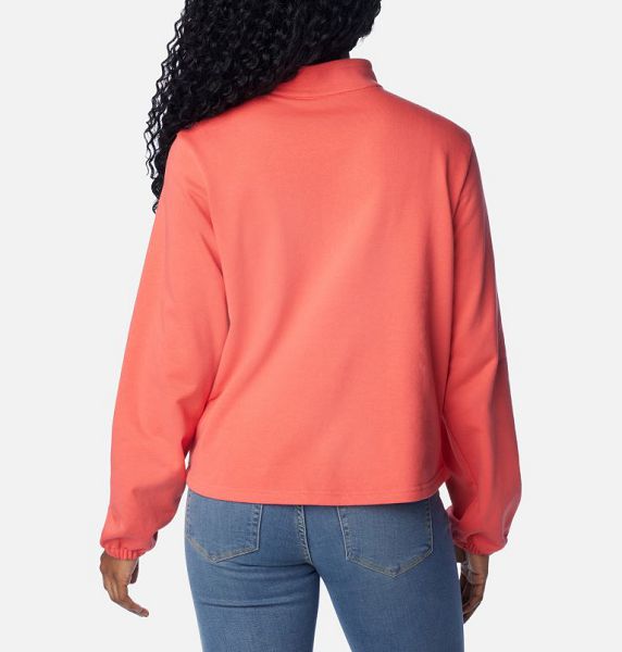 Women Columbia Trek™ French Terry Half Zip Top Hoodie Coral | US-HIWUOP-539