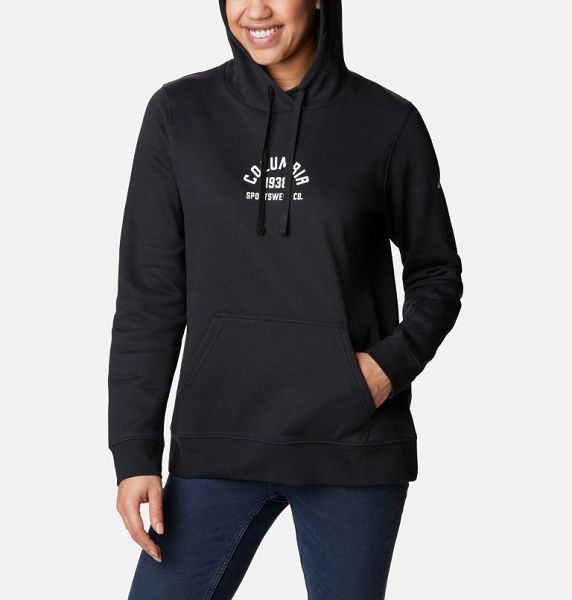 Women Columbia Trek™ Graphic Hoodie Black / White | US-CWMPVI-327