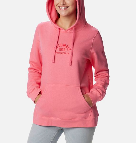 Women Columbia Trek™ Graphic Hoodie Rose / Red | US-LNVKRG-624