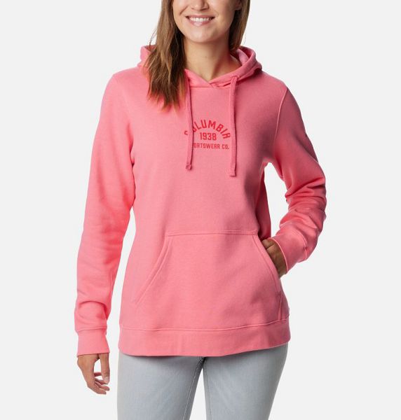 Women Columbia Trek™ Graphic Hoodie Rose / Red | US-LNVKRG-624