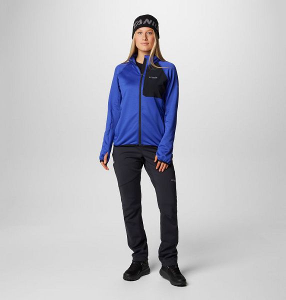 Women Columbia Triple Canyon™ Technical Grid Fleece Jackets Blue / Black | US-XDQSUC-852