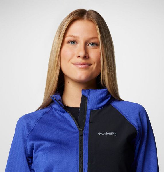 Women Columbia Triple Canyon™ Technical Grid Fleece Jackets Blue / Black | US-XDQSUC-852