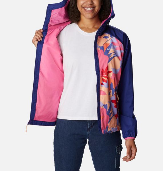 Women Columbia Ulica™ Rain Jackets Pink / Dark Blue | US-ARXTKO-942