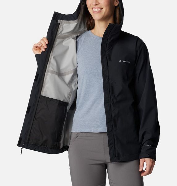 Women Columbia Wahkeena Falls™ 3L Waterproof Hiking Shell Jackets Black | US-DQZYTR-396