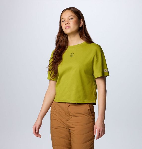 Women Columbia Wallowa™ Cropped Graphic T-Shirt Green | US-HIKQOL-549