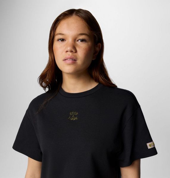 Women Columbia Wallowa™ Cropped Graphic T-Shirt Black | US-WABHRY-348