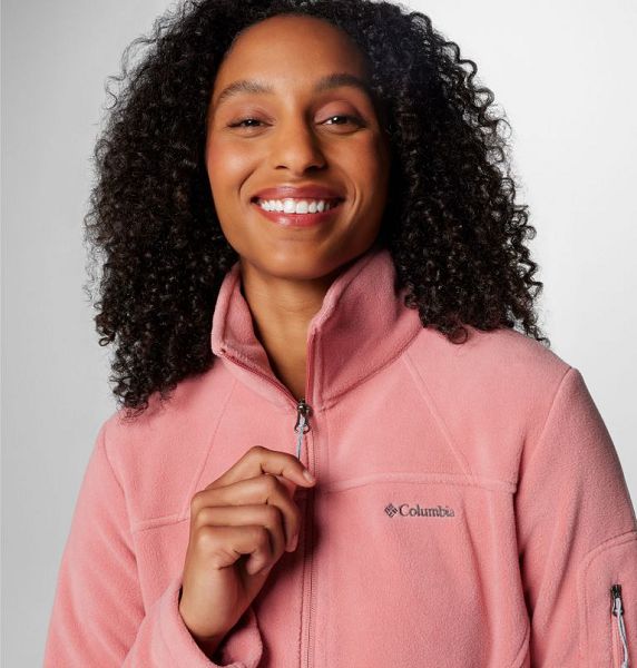 Women Columbia WoFast Trek™ II Fleece Jackets Pink | US-CAXEDP-492