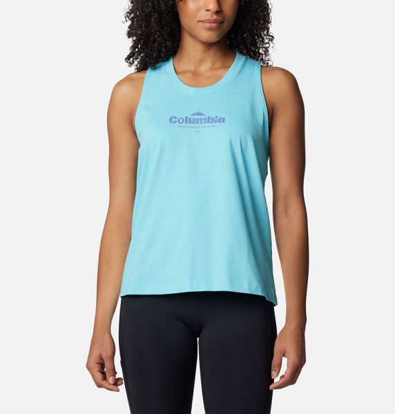 Women Columbia WoNorth Cascades™ Casual Graphic Tank Top Turquoise | US-RXVSZY-096