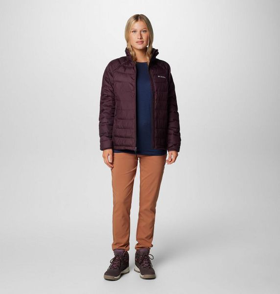 Women Columbia WoPowder Lite™ II Hooded Insulated Jackets Burgundy | US-OTJESM-526