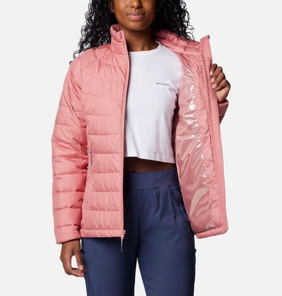 Women Columbia WoPowder Lite™ II Hooded Insulated Jackets Pink | US-JXPAEV-403