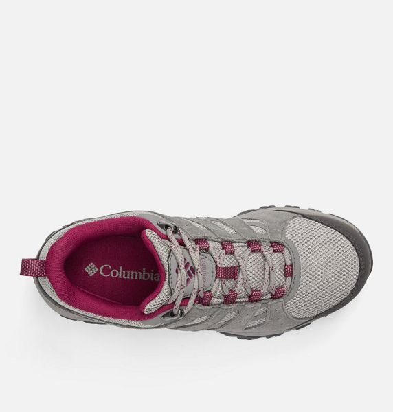 Women Columbia WoRedmond™ III Waterproof Walking Shoes Titanium / Red | US-SAQMFO-304