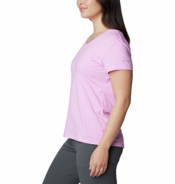 Women Columbia WoSun Trek™ Technical T-Shirt Pink | US-NOQMDC-086