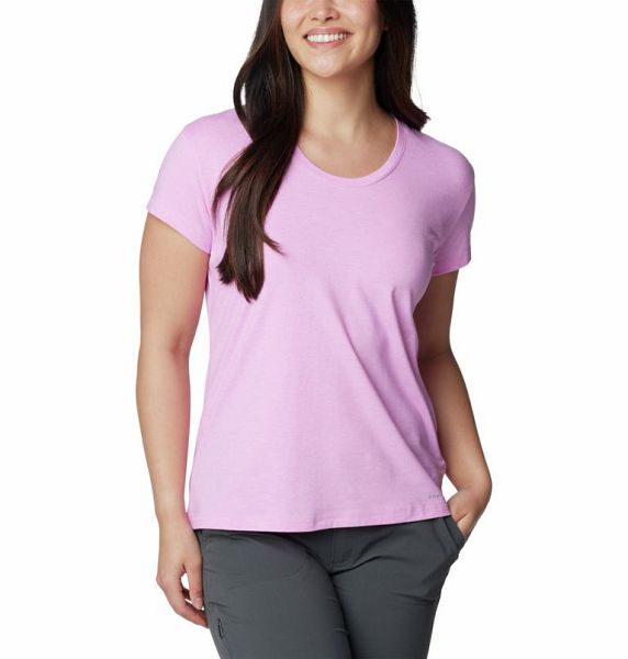 Women Columbia WoSun Trek™ Technical T-Shirt Pink | US-NOQMDC-086