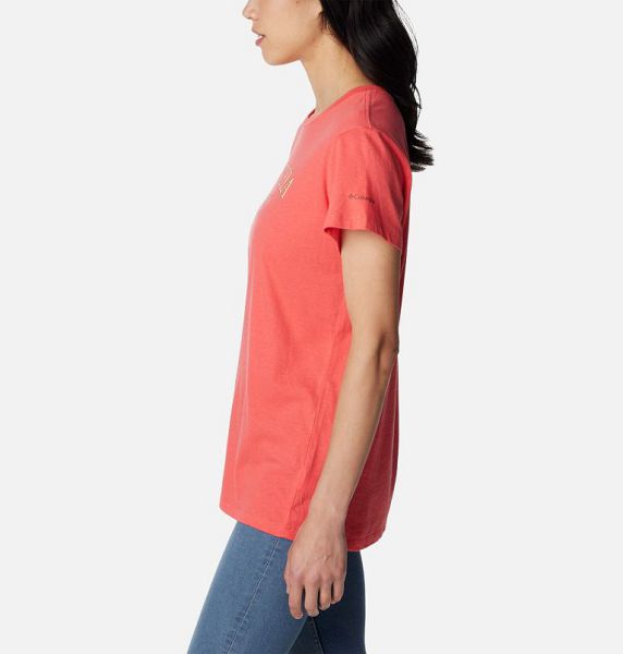 Women Columbia WoTrek™ Casual Graphic T-Shirt Coral | US-HPRIUL-631