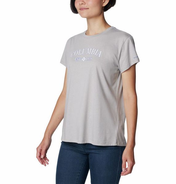 Women Columbia WoTrek™ Casual Graphic T-Shirt Grey | US-ZTMVQX-381