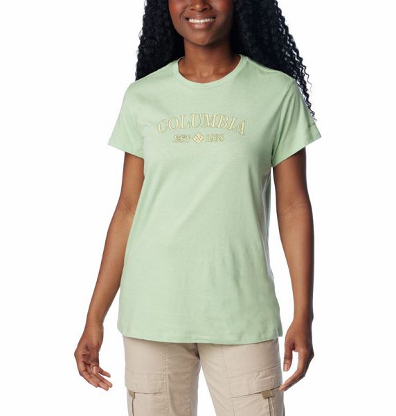 Women Columbia WoTrek™ Casual Graphic T-Shirt Olive | US-RKAQXN-843